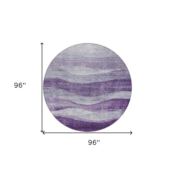 Homeroots 3' Blush And Brown Abstract Washable Area Rug For Indoor And Outdoor Use - Stylish And Durable Design 8' Round Polyester 604985