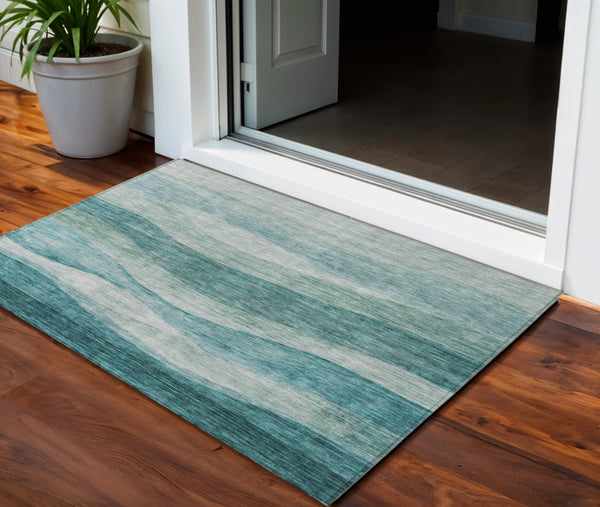 Homeroots 3' Blush And Brown Abstract Washable Area Rug For Indoor And Outdoor Use - Stylish And Durable Design 3' X 5' Polyester 604989