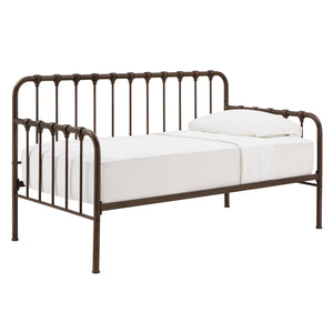 Luca Iron Spindle Daybed with Trundle Arched Frame for Guest or Living Rooms