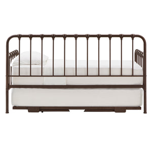 Luca Iron Spindle Daybed with Trundle Arched Frame for Guest or Living Rooms