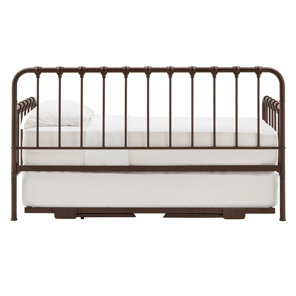 Luca Iron Spindle Daybed with Trundle Arched Frame for Guest or Living Rooms
