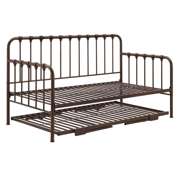 Luca Iron Spindle Daybed with Trundle Arched Frame for Guest or Living Rooms