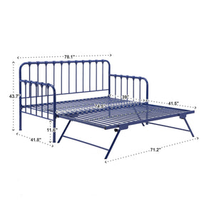 Luca Iron Spindle Daybed with Trundle Arched Frame for Guest or Living Rooms