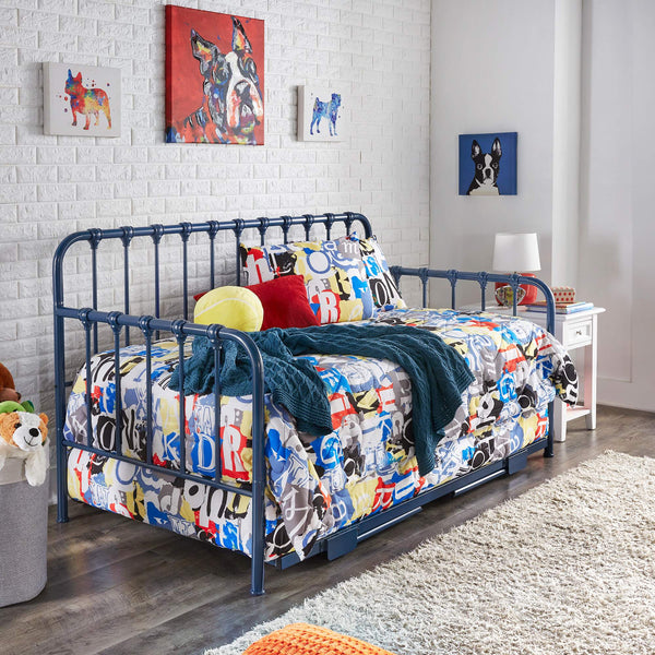 Luca Iron Spindle Daybed with Trundle Arched Frame for Guest or Living Rooms