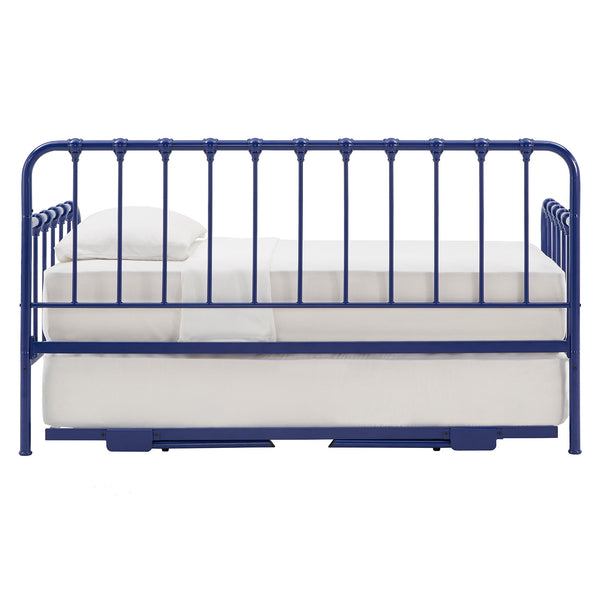 Luca Iron Spindle Daybed with Trundle Arched Frame for Guest or Living Rooms
