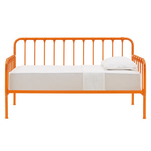Homelegance Luca Iron Spindle Daybed with Trundle Arched Frame for Guest or Living Rooms Orange 604B-OR