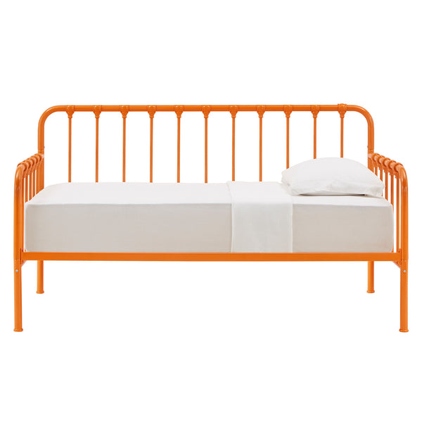 Homelegance Luca Iron Spindle Daybed with Trundle Arched Frame for Guest or Living Rooms Orange 604B-OR