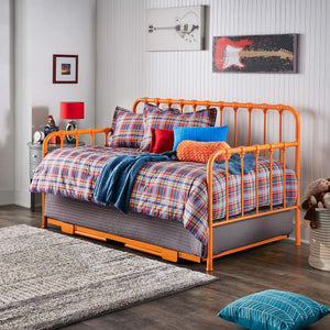 Luca Iron Spindle Daybed with Trundle Arched Frame for Guest or Living Rooms