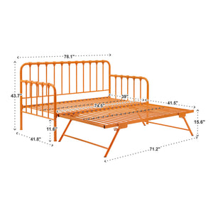 Luca Iron Spindle Daybed with Trundle Arched Frame for Guest or Living Rooms
