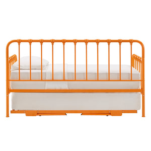 Luca Iron Spindle Daybed with Trundle Arched Frame for Guest or Living Rooms