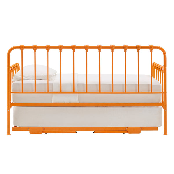 Luca Iron Spindle Daybed with Trundle Arched Frame for Guest or Living Rooms