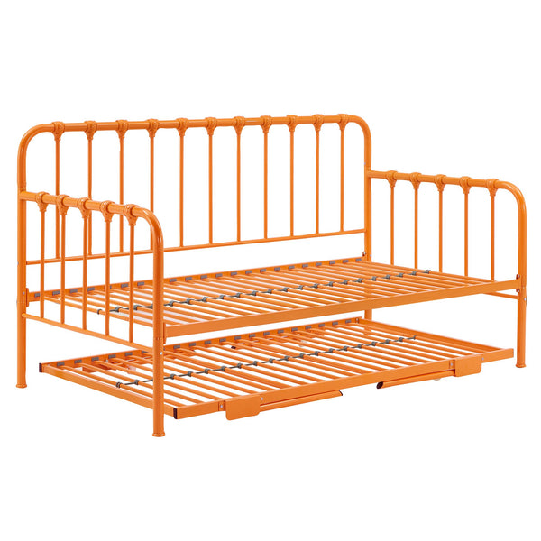 Luca Iron Spindle Daybed with Trundle Arched Frame for Guest or Living Rooms