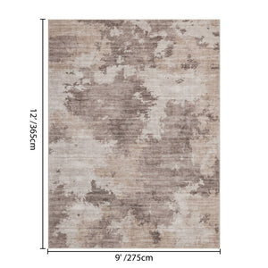 English Elm Crystal Abstract Modern Low Pile Area Rug for Living Room Entryway and High Traffic Spaces Beige B186P479418