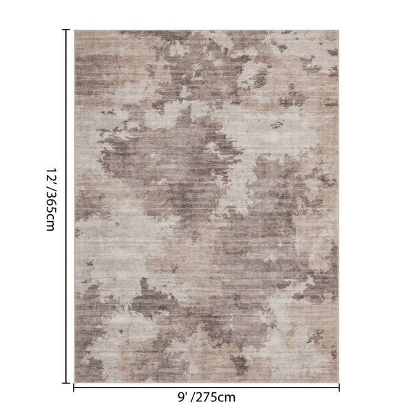 English Elm Crystal Abstract Modern Low Pile Area Rug for Living Room Entryway and High Traffic Spaces Beige B186P479418