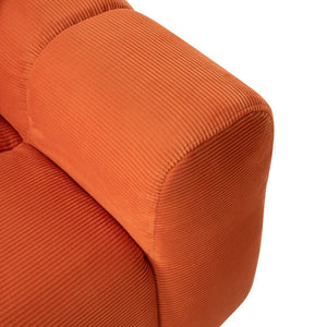 English Elm 98.4" Corduroy Cloud Puff Sofa Vacuum Packed 4-seater Living Room Couch with Pillows Orange W5515P477306