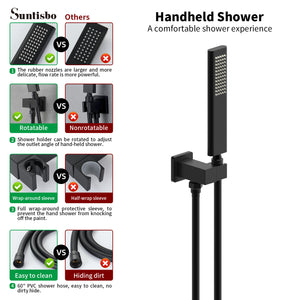 English Elm Male Npt Matte Black Shower And Tub Faucet Set - 10" Rainfall Showerhead & Waterfall Filler System T3177P277543