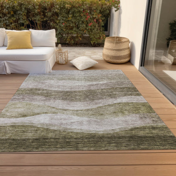 Homeroots 3' Blush And Brown Abstract Washable Area Rug For Indoor And Outdoor Use - Stylish And Durable Design 3' X 5' Polyester 605001