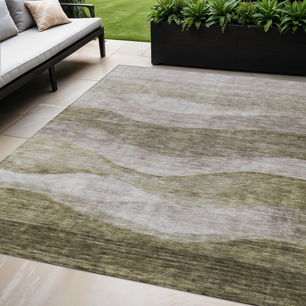 Homeroots 3' Blush And Brown Abstract Washable Area Rug For Indoor And Outdoor Use - Stylish And Durable Design 5' X 8' Polyester 605002