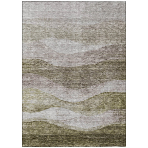 HomeRoots 5' Stylish Taupe and Beige Abstract Indoor Outdoor Area Rug - Durable, Washable, and Versatile Design 5' X 8' 605002