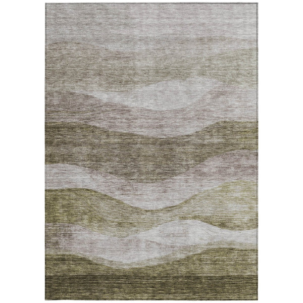 Homeroots 3' Blush And Brown Abstract Washable Area Rug For Indoor And Outdoor Use - Stylish And Durable Design 8' X 10' Polyester 605004