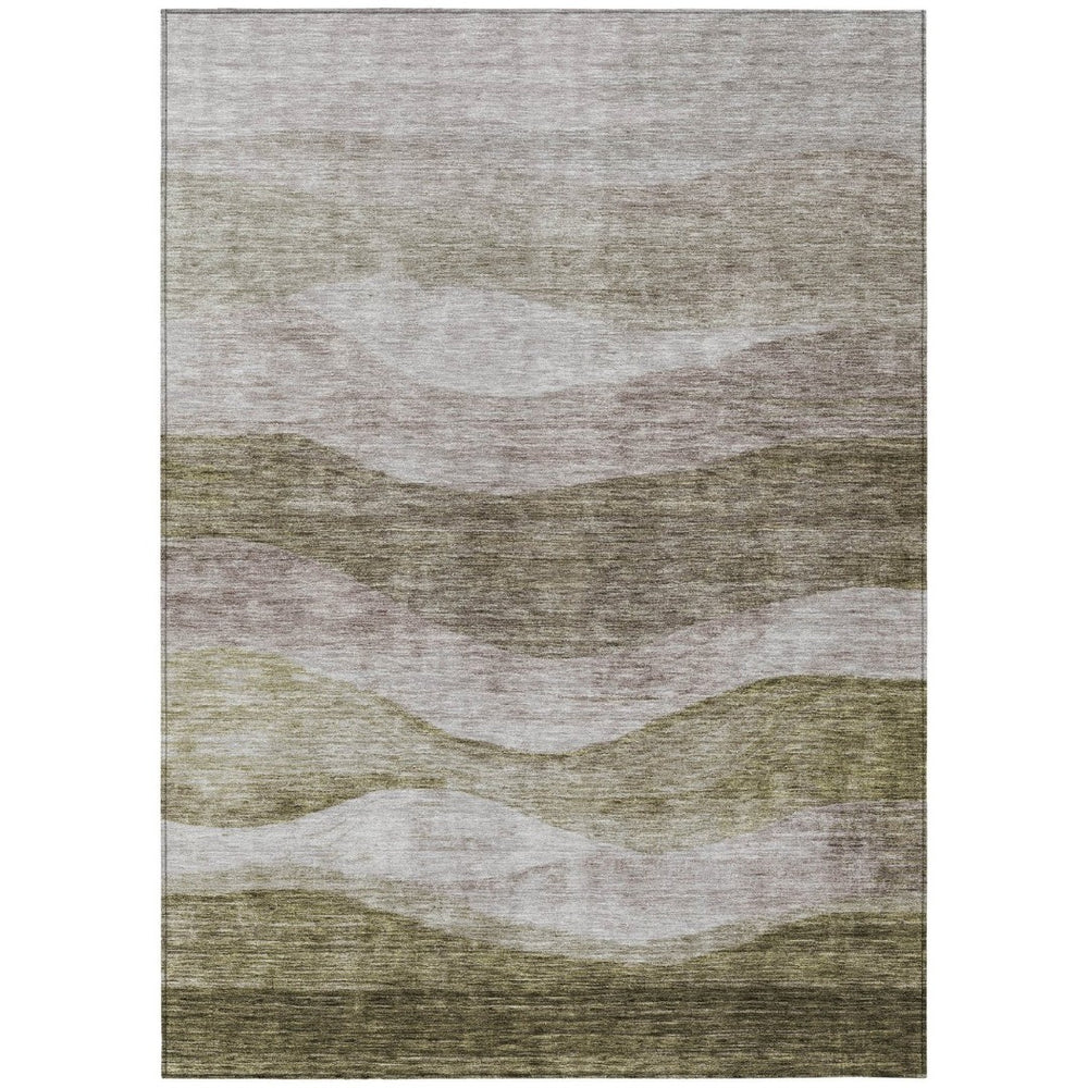 HomeRoots 5' Stylish Taupe and Beige Abstract Indoor Outdoor Area Rug - Durable, Washable, and Versatile Design 8' X 10' 605004