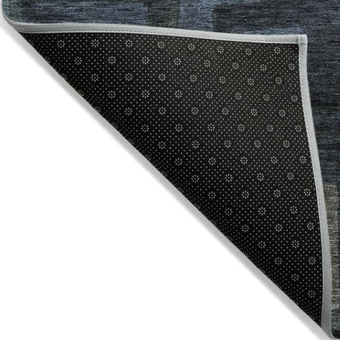 Homeroots 3' Stylish Beige Gold & Denim Blue Geometric Indoor-outdoor Area Rug - Durable, Washable & Versatile 8' Round Polyester 605021