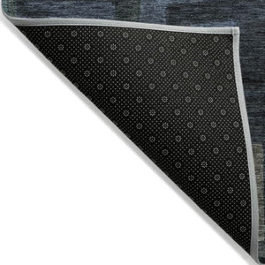 Homeroots 3' Stylish Beige Gold & Denim Blue Geometric Indoor-outdoor Area Rug - Durable, Washable & Versatile 8' X 10' Polyester 605022