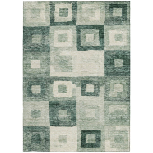Homeroots 3' Stylish Beige Gold & Denim Blue Geometric Indoor-outdoor Area Rug - Durable, Washable & Versatile 3' X 5' Polyester 605031