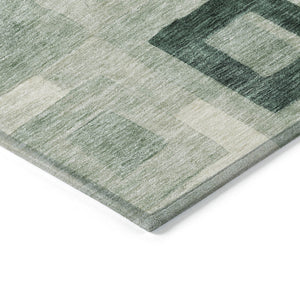 Homeroots 3' Stylish Beige Gold & Denim Blue Geometric Indoor-outdoor Area Rug - Durable, Washable & Versatile 5' X 8' Polyester 605032