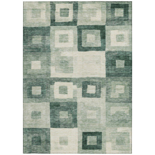 Homeroots 3' Stylish Beige Gold & Denim Blue Geometric Indoor-outdoor Area Rug - Durable, Washable & Versatile 9' X 12' Polyester 605035