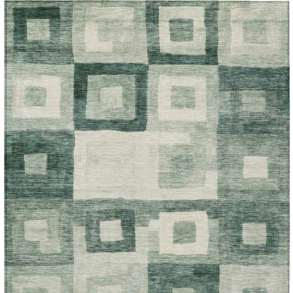 Homeroots 3' Stylish Beige Gold & Denim Blue Geometric Indoor-outdoor Area Rug - Durable, Washable & Versatile 9' X 12' Polyester 605035