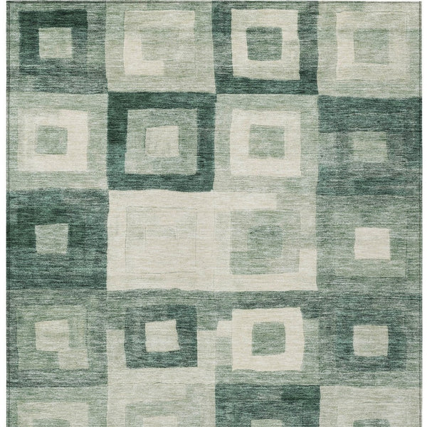 Homeroots 3' Stylish Beige Gold & Denim Blue Geometric Indoor-outdoor Area Rug - Durable, Washable & Versatile 10' X 14' Polyester 605036