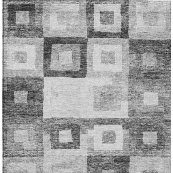 Homeroots 3' Stylish Beige Gold & Denim Blue Geometric Indoor-outdoor Area Rug - Durable, Washable & Versatile 5' X 8' Polyester 605038