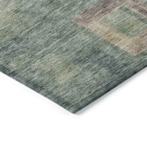 Homeroots 3' Stylish Beige Gold & Denim Blue Geometric Indoor-outdoor Area Rug - Durable, Washable & Versatile 8' Round Polyester 605051