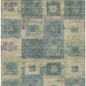 Homeroots 3' Stylish Beige Gold & Denim Blue Geometric Indoor-outdoor Area Rug - Durable, Washable & Versatile 9' X 12' Polyester 605053
