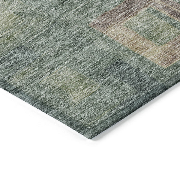 Homeroots 3' Stylish Beige Gold & Denim Blue Geometric Indoor-outdoor Area Rug - Durable, Washable & Versatile 9' X 12' Polyester 605053