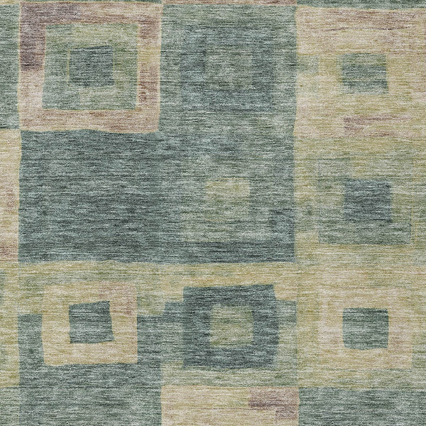 Homeroots 3' Stylish Beige Gold & Denim Blue Geometric Indoor-outdoor Area Rug - Durable, Washable & Versatile 9' X 12' Polyester 605053