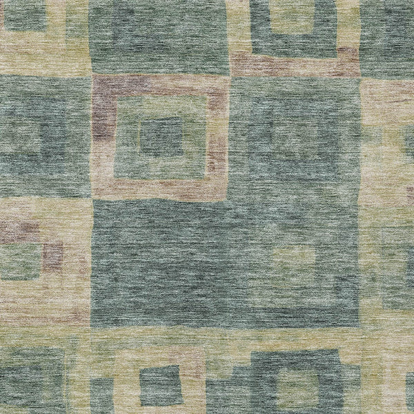 Homeroots 3' Stylish Beige Gold & Denim Blue Geometric Indoor-outdoor Area Rug - Durable, Washable & Versatile 10' X 14' Polyester 605054
