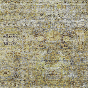 Homeroots 3' Artichoke Green And Beige Floral Washable Area Rug – Perfect For Indoor And Outdoor Spaces! 5' X 8' Polyester 605062