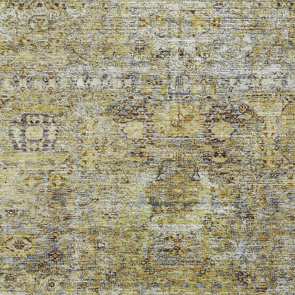 Homeroots 3' Artichoke Green And Beige Floral Washable Area Rug – Perfect For Indoor And Outdoor Spaces! 5' X 8' Polyester 605062