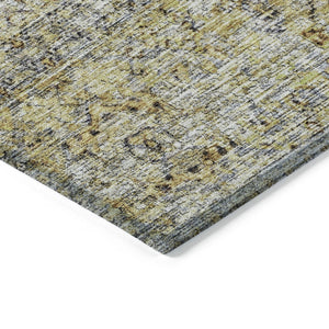 Homeroots 3' Artichoke Green And Beige Floral Washable Area Rug – Perfect For Indoor And Outdoor Spaces! 9' X 12' Polyester 605065