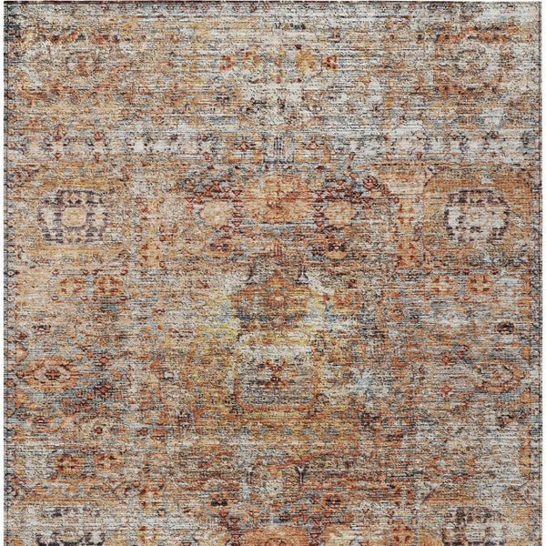 Homeroots 3' Artichoke Green And Beige Floral Washable Area Rug – Perfect For Indoor And Outdoor Spaces! 3' X 5' Polyester 605067
