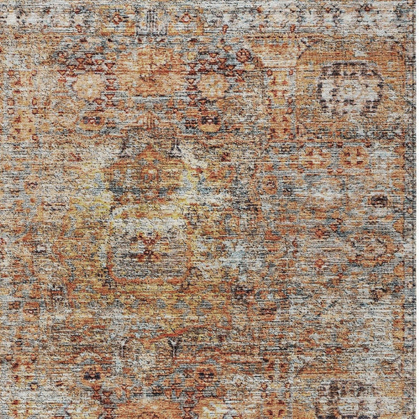 Homeroots 3' Artichoke Green And Beige Floral Washable Area Rug – Perfect For Indoor And Outdoor Spaces! 3' X 5' Polyester 605067