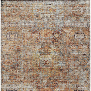 Homeroots 3' Artichoke Green And Beige Floral Washable Area Rug – Perfect For Indoor And Outdoor Spaces! 8' X 10' Polyester 605070