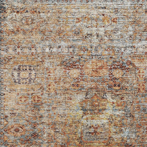 Homeroots 3' Artichoke Green And Beige Floral Washable Area Rug – Perfect For Indoor And Outdoor Spaces! 8' X 10' Polyester 605070