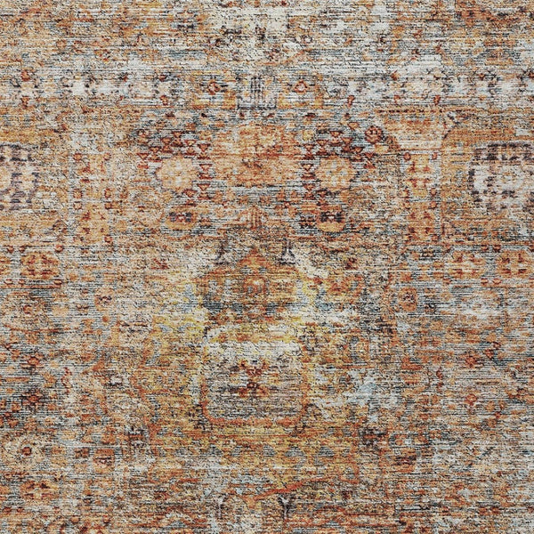 Homeroots 3' Artichoke Green And Beige Floral Washable Area Rug – Perfect For Indoor And Outdoor Spaces! 9' X 12' Polyester 605071