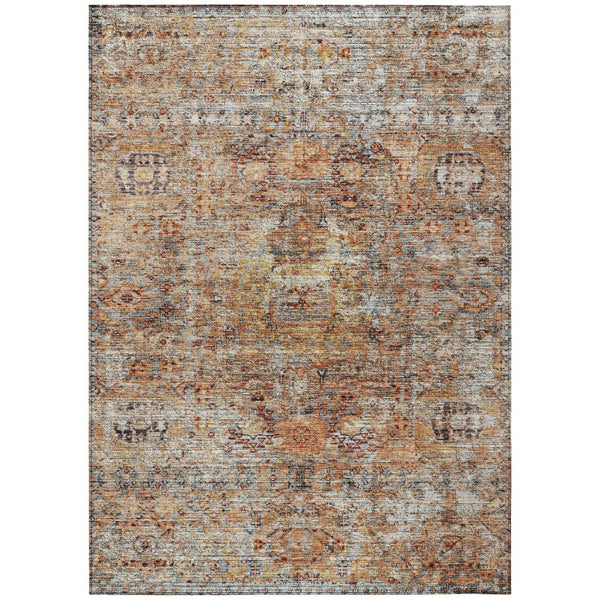 HomeRoots 5' Timeless Floral Coral Terra Cotta Area Rug - Durable, Washable Indoor Outdoor Design for Any Space 10' X 14' 605072