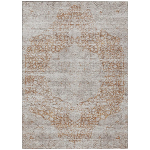 HomeRoots 5' Copper and Beige Floral Area Rug - Durable, Washable Design Perfect for Indoor and Outdoor Spaces 10' X 14' 605084