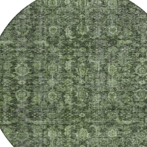 Homeroots 3' Durable Blue And Black Damask Washable Area Rug For Indoor And Outdoor Spaces, Versatile Style 8' Round Polyester 605093