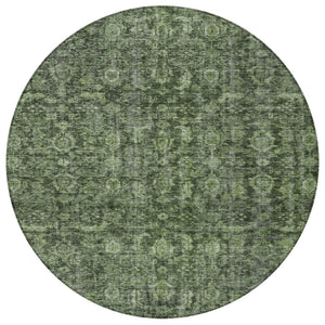 Homeroots 3' Durable Blue And Black Damask Washable Area Rug For Indoor And Outdoor Spaces, Versatile Style 8' Round Polyester 605093